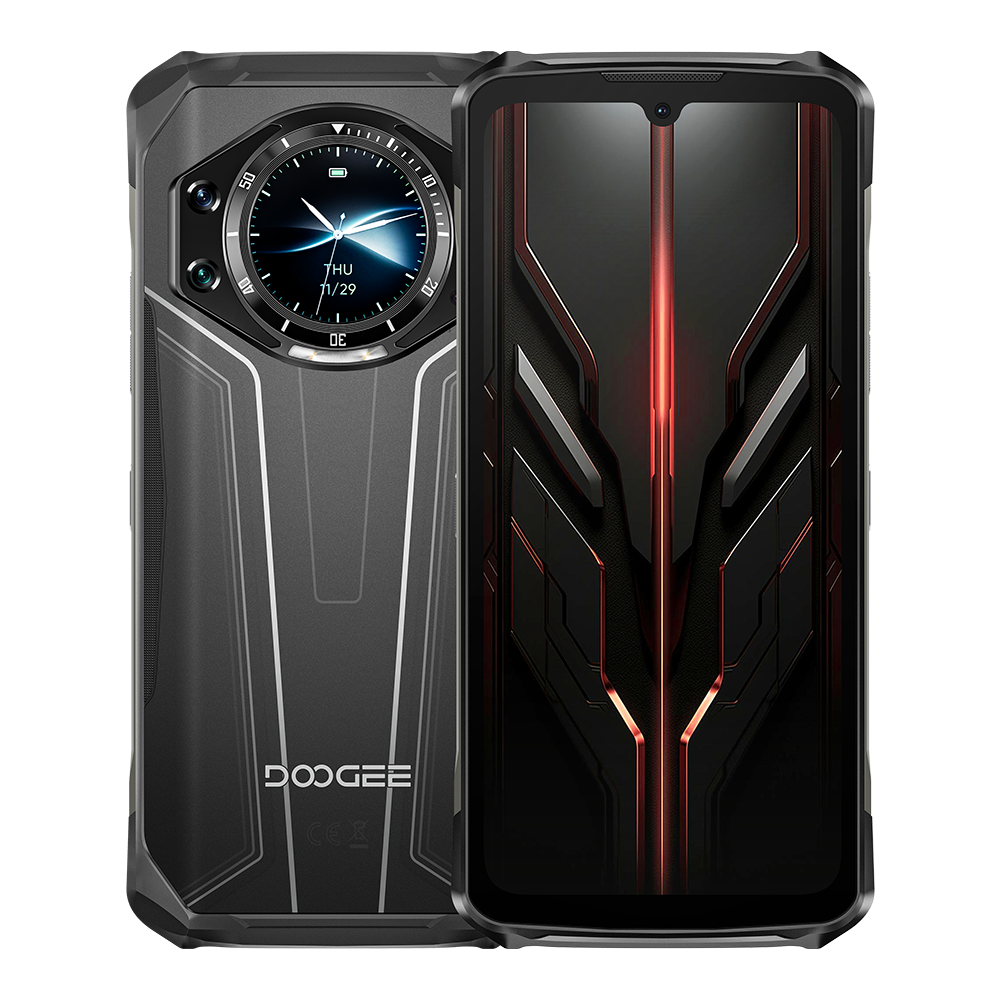 DOOGEE S119 Smartphone Android 14 con schermo posteriore intelligente, 24 GB + 512 GB, batteria da 10200 mAh